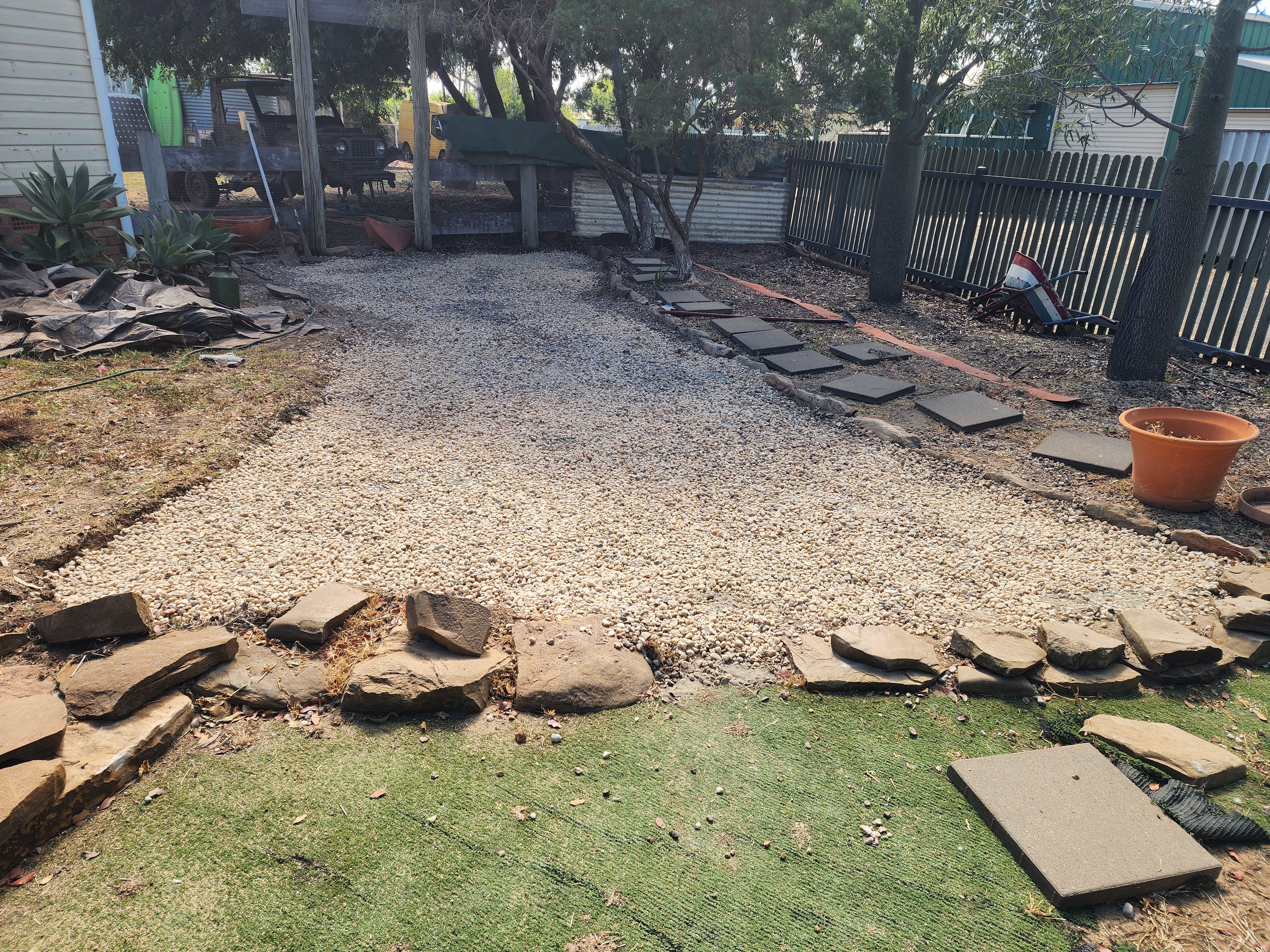 Stepping Stones & Gravel Landscaping